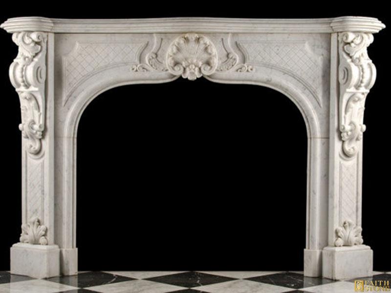 Antique Marble Louis XV Rococo Fireplace