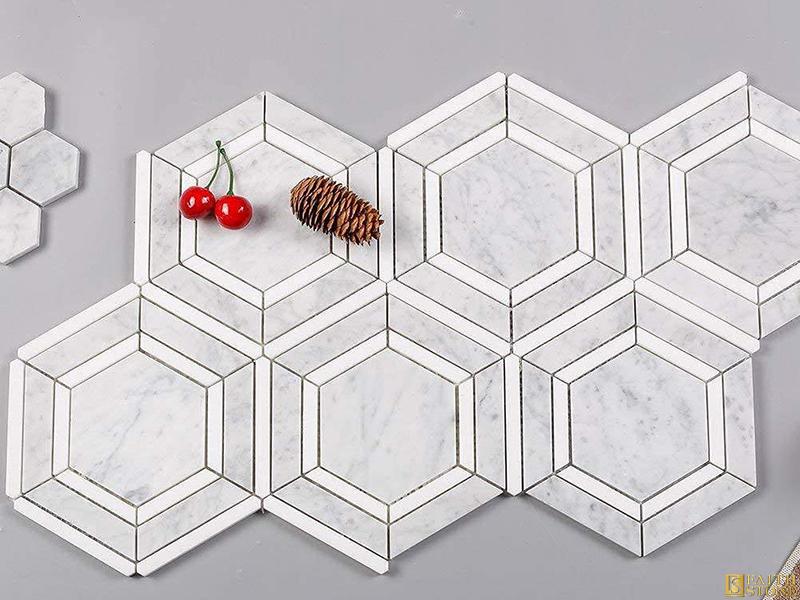 Hexagon Honeycomb Marble Mosaic