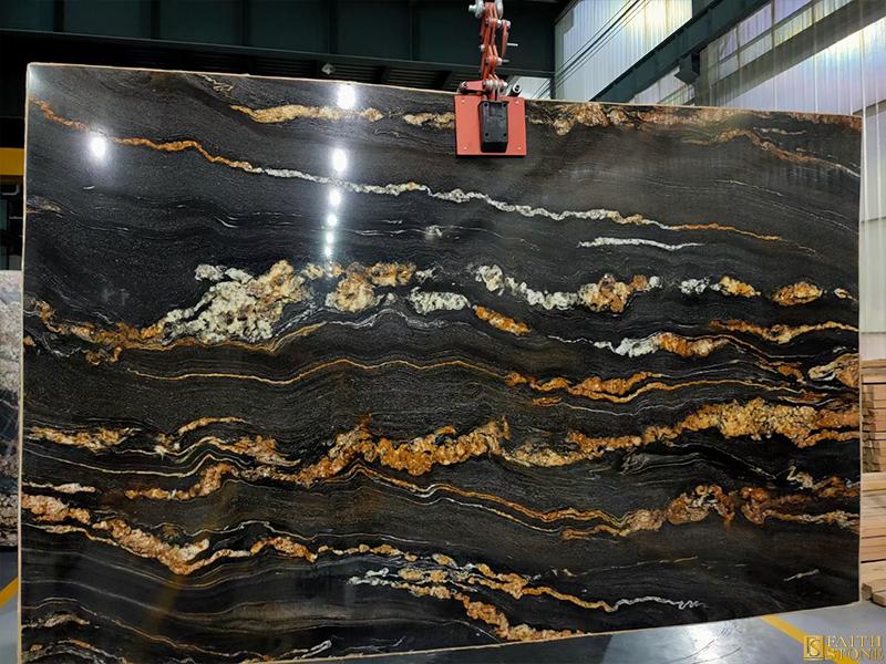 titanium gold black granite