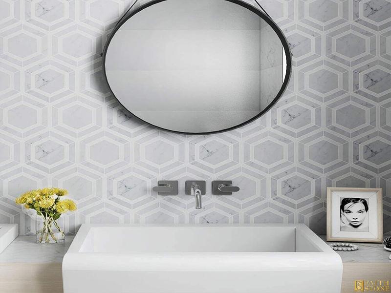 Hexagon Marble mosaic tiles