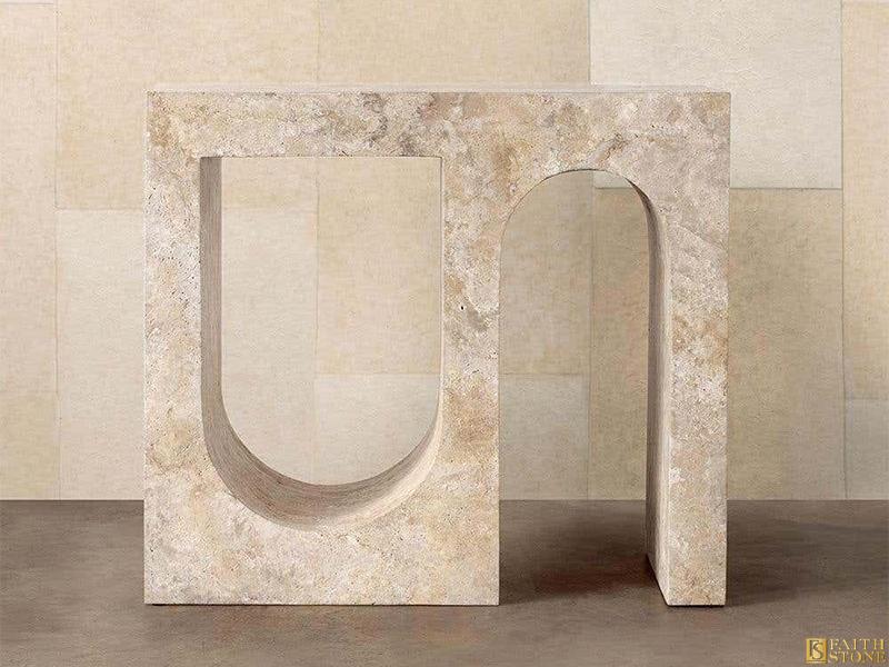 travertine console table