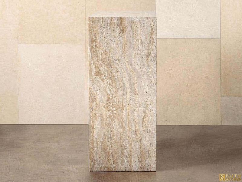travertine console table