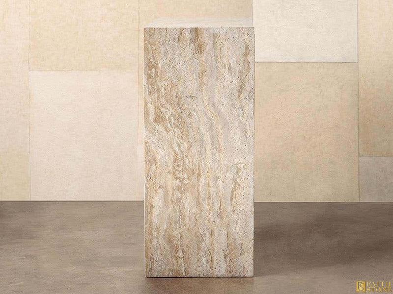 travertine console table