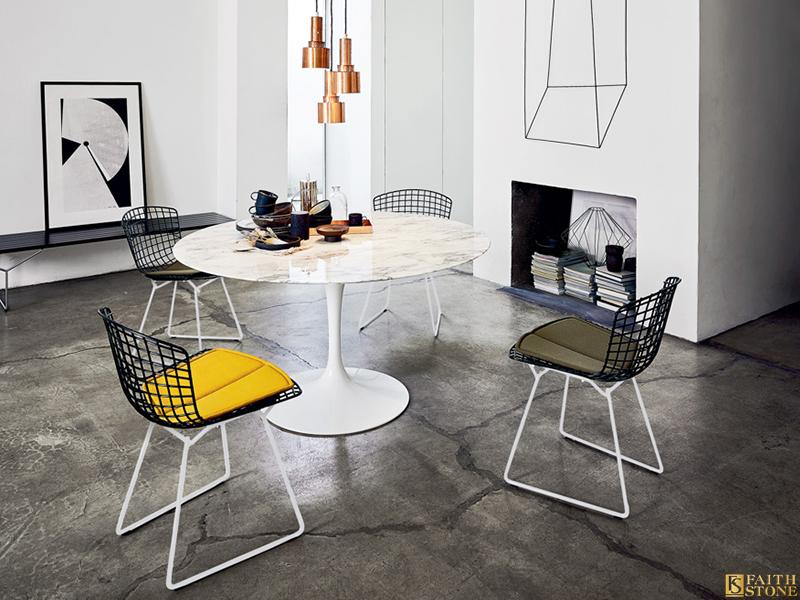 Marble Top Dining Table With Metal Base