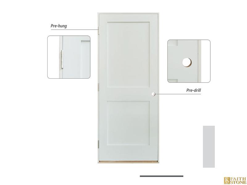 White Wooden 3 Panel Shaker Door