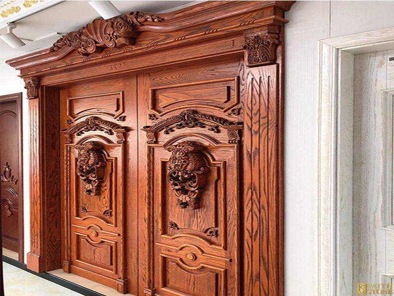 oak wood carving entrance door