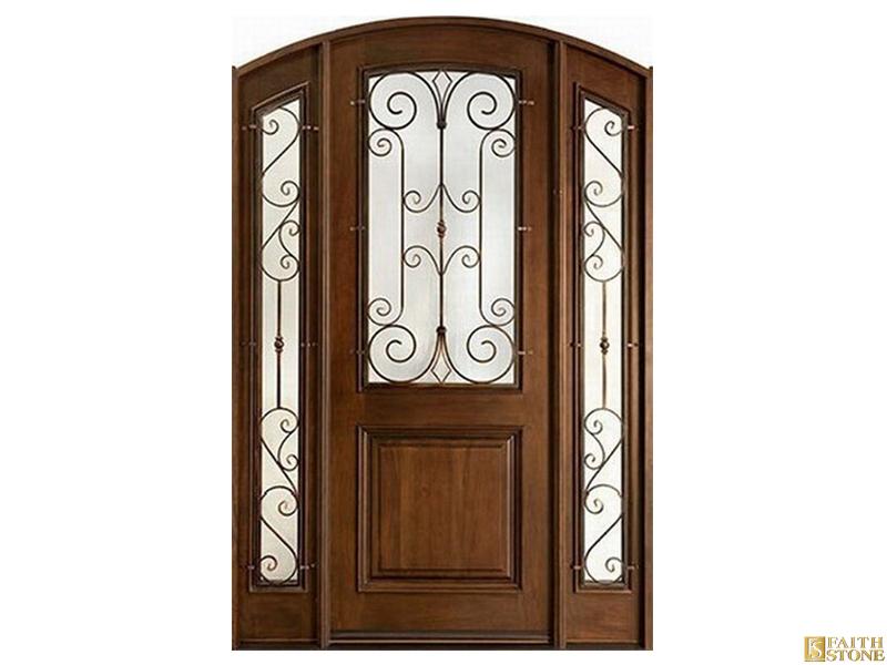 Solid wood iron front door