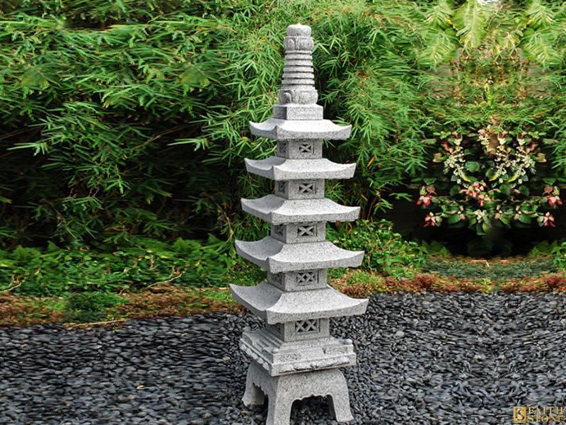 Granite Carved Pagoda Lantern