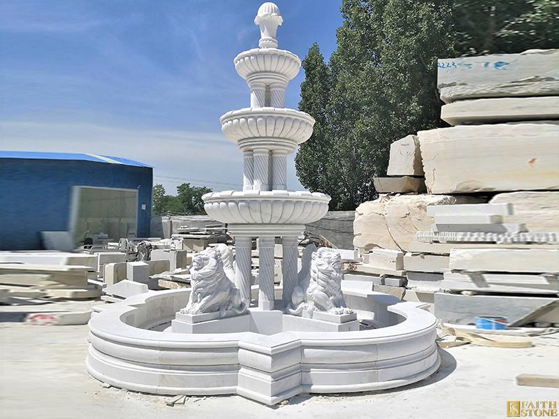 Marble Fountain with Lion Statue