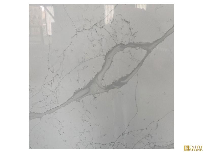 parkle Painting White Quartz Slab 