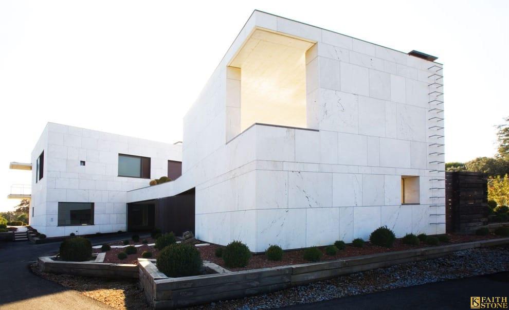 white marble house