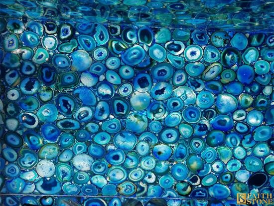 blue marble onyx agate table
