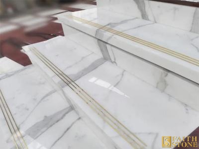 white marble stairs