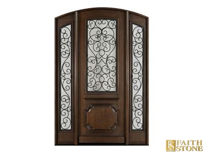 Solid wood iron front door