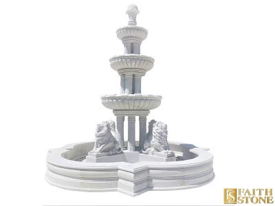 Marble Fountain with Lion Statue