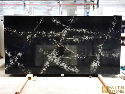 Ice Black Quartz Slab