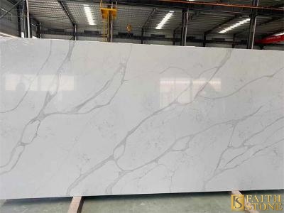 Sparkle Painting White Quartz Slab